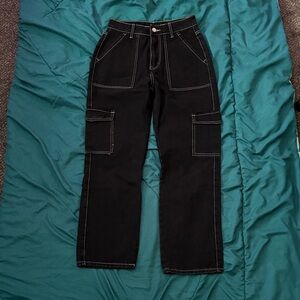 SHEIN Black Straight Leg Jeans